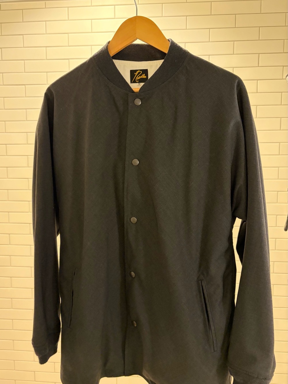 Needles Black Snap-Front Bomber Jacket
